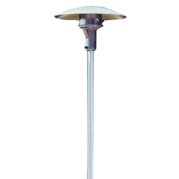 A ground or post-mounted patio heater that runs on Natural Gas 