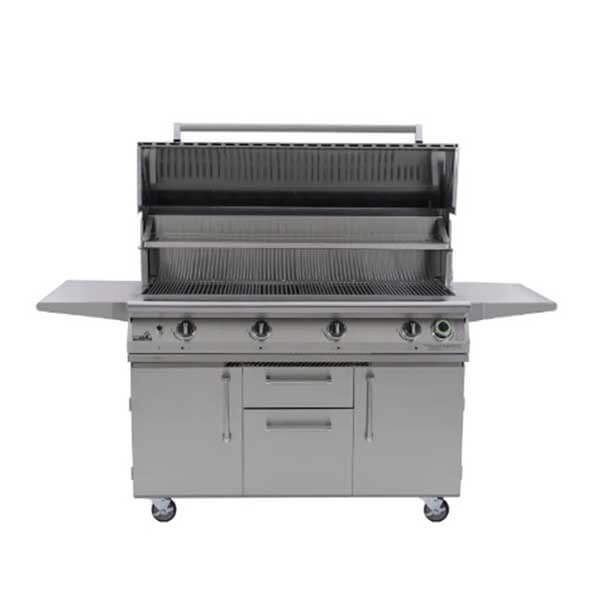 The 51-inch T-Series Stainless Steel Cart Mount Commercial Grill from PGS.