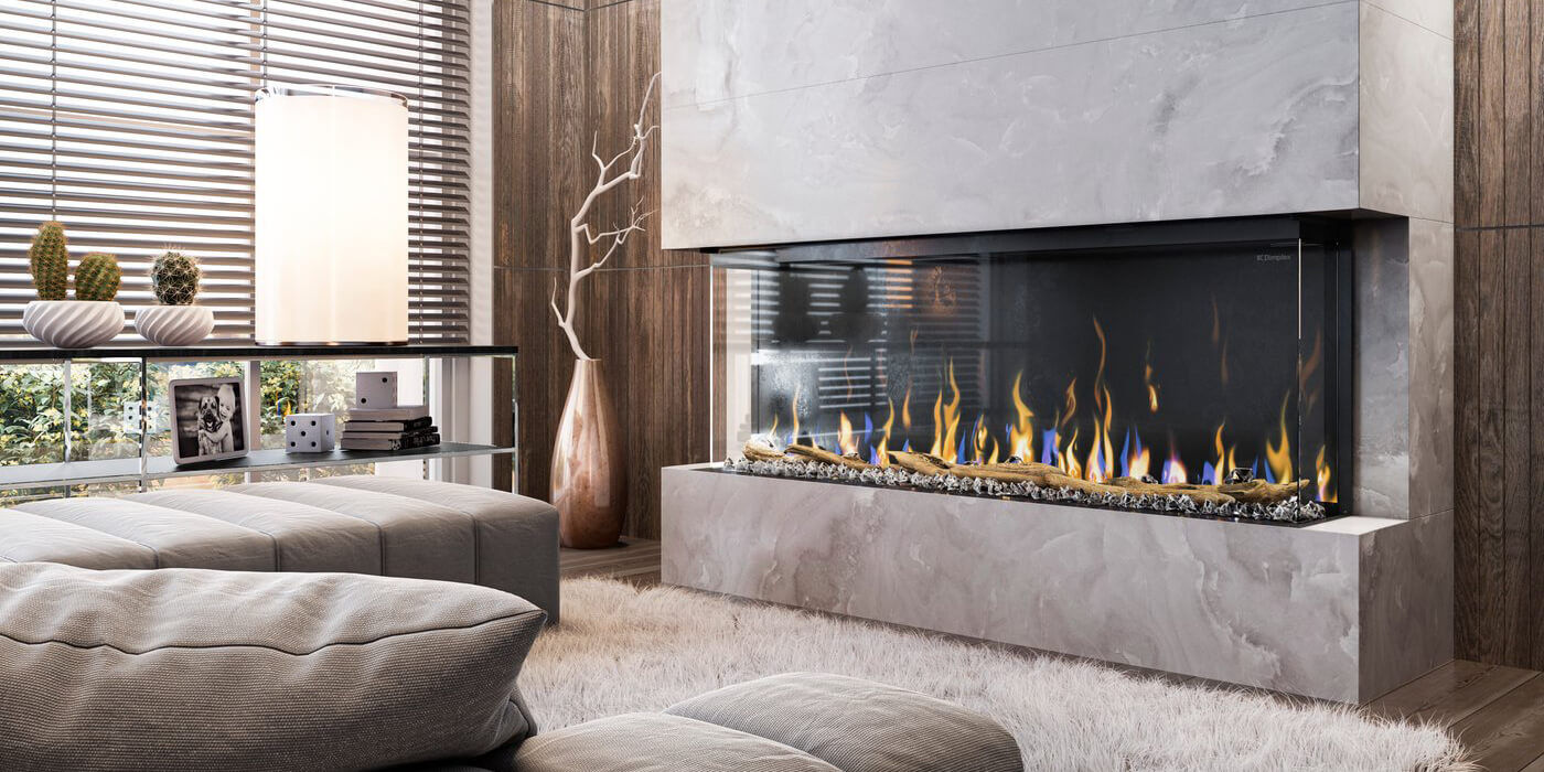 A living room with a Dimplex Electric fireplace