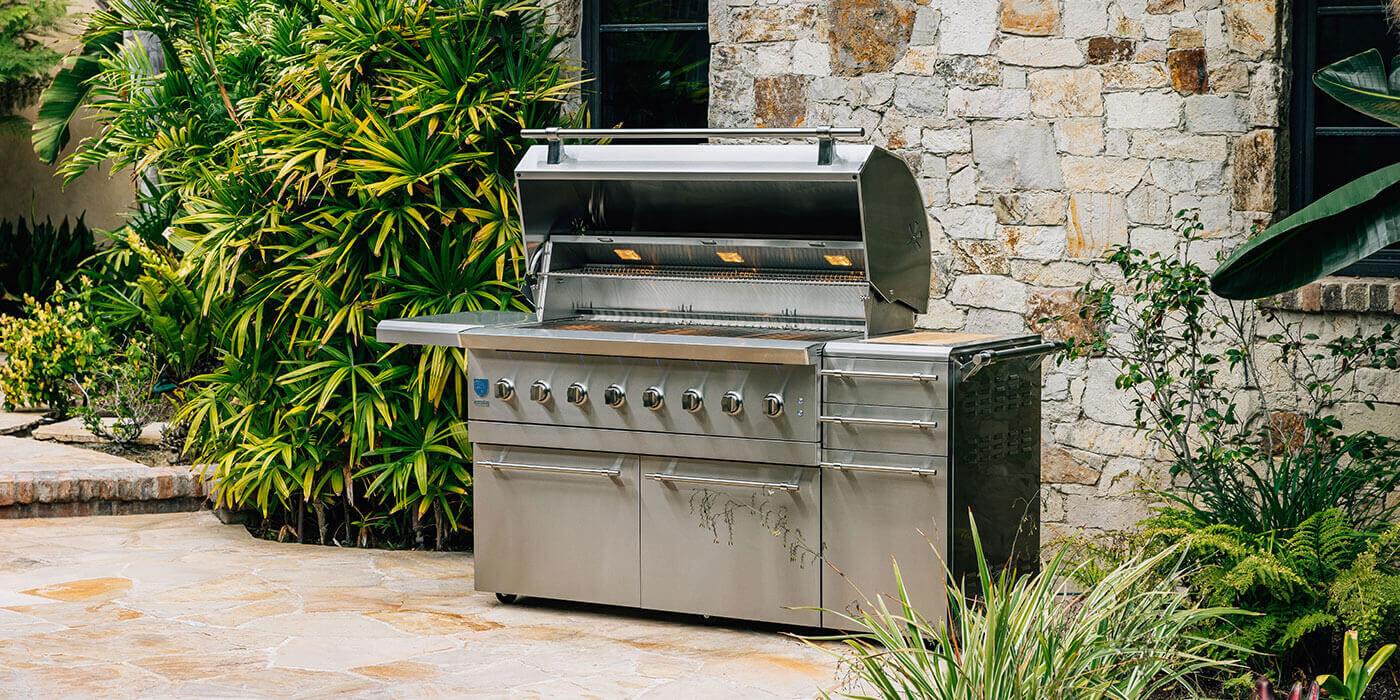 Large grills with built-in storage doors and drawers, like the T-Series Cart Mount Commercial Grill from PGS, allow you to prepare multiple dishes at the same time and store your ingredients right at your grill.